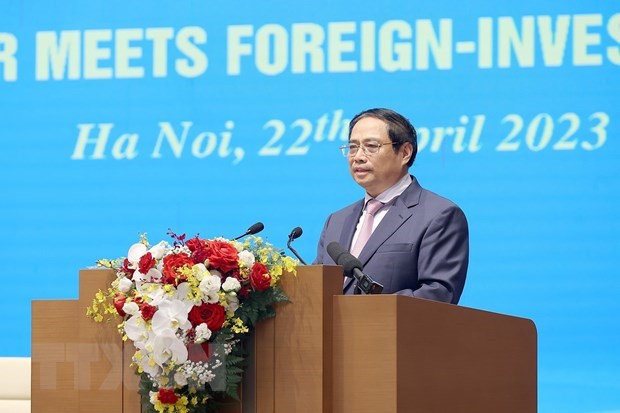 Prime Minister Pham Minh Chinh delivered the opening speech. (Photo: Duong Giang/VNA).