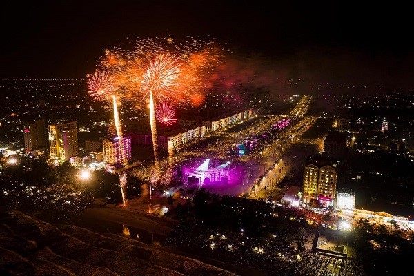 Sam Son Beach town glows on the opening night.