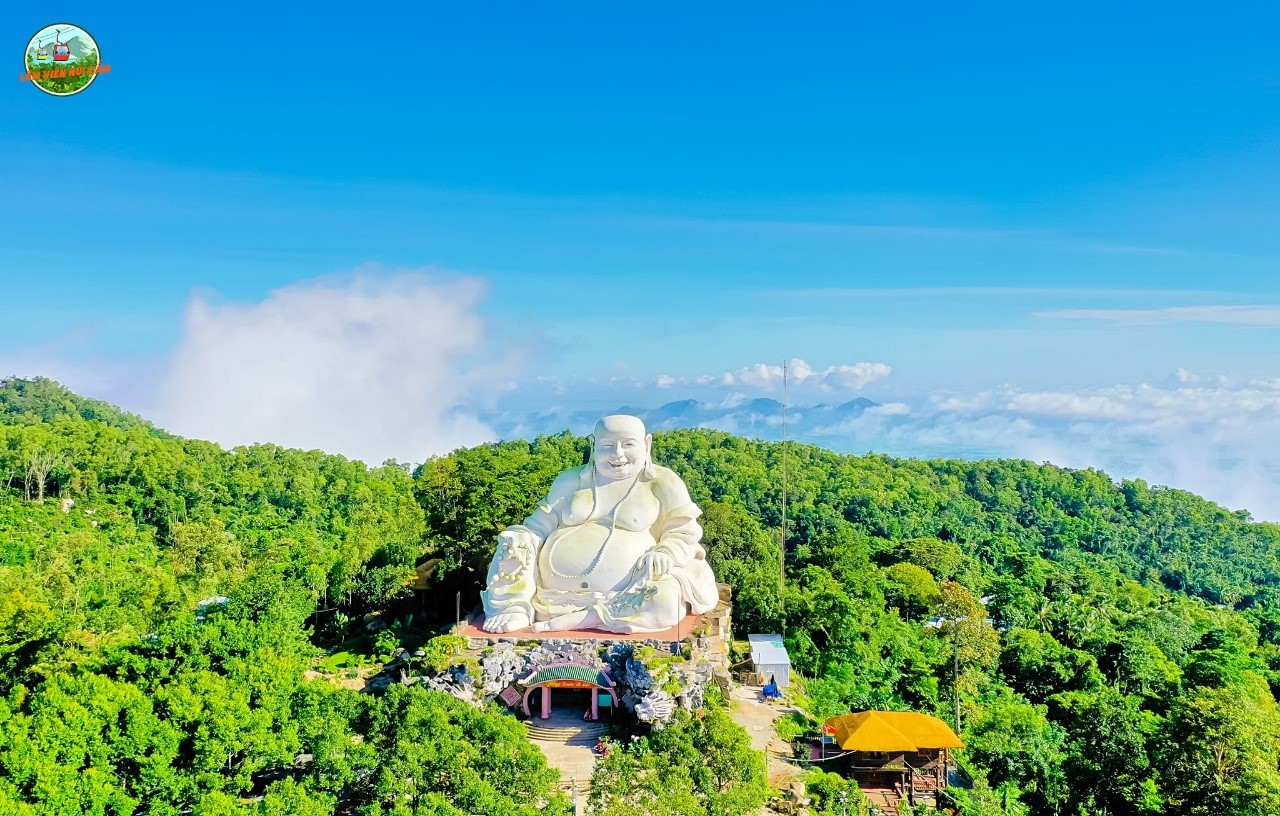 "Buddha of the future" sits on the top of thousands of clouds