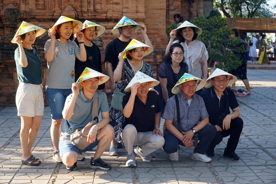 International tourists visit Ponagar Tower on the occasion of April 30 - May 1.