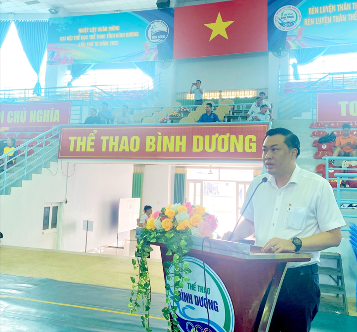 Ông Cao Văn Chóng – Phó Giám đốc Sở Văn hóa, Thể thao và Du lịch tỉnh Bình Dương, Trưởng BTC giải phát biểu khai mạc