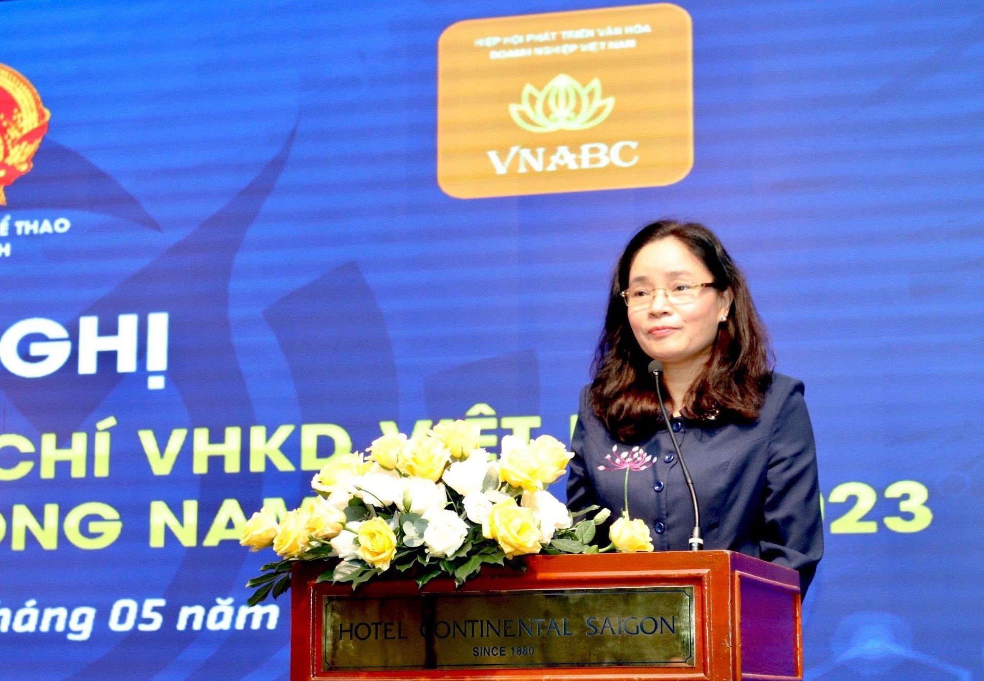 Deputy Minister of Culture, Sports and Tourism- Trinh Thi Thuy speaking at the opening of the Conference.