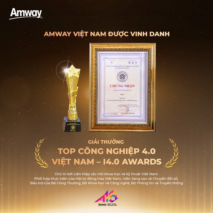 Amway Việt Nam vinh dự nhận giải thưởng: Top Công nghiệp 4.0 Việt Nam