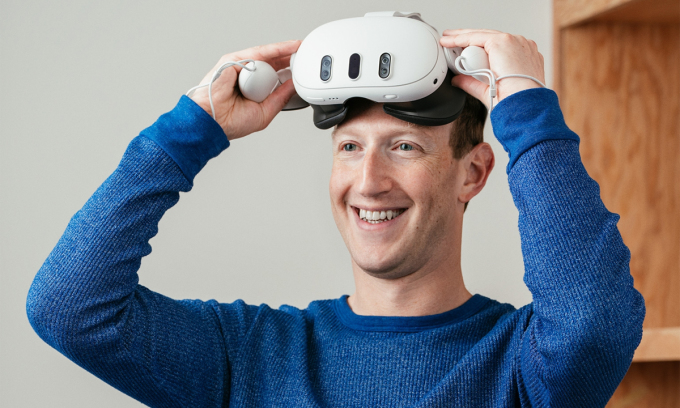 CEO Meta Mark Zuckerberg đăng ảnh sử dụng Quest 3 trên tài khoản Facebook cá nhân