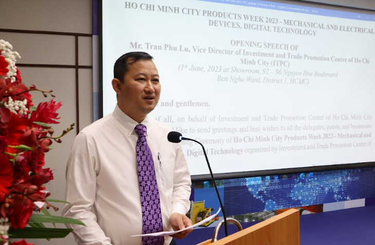 Ông Trần Phú Lữ, Phó Giám đốc phụ trách Trung tâm Xúc tiến Thương mại và Đầu tư Thành phố Hồ Chí Minh phát biểu