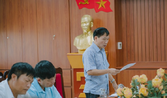 Ông Nguyễn Cường, Phó Chủ tịch Thường trực Hiệp hội doanh nghiệp tỉnh Bắc Giang báo cáo kết quả hoạt động 6 tháng đầu năm 2023