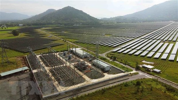 Nhà máy điện mặt trời Sao Mai - An Giang được triển khai trong 2 năm 2019-2020. Ảnh: TTXVN.