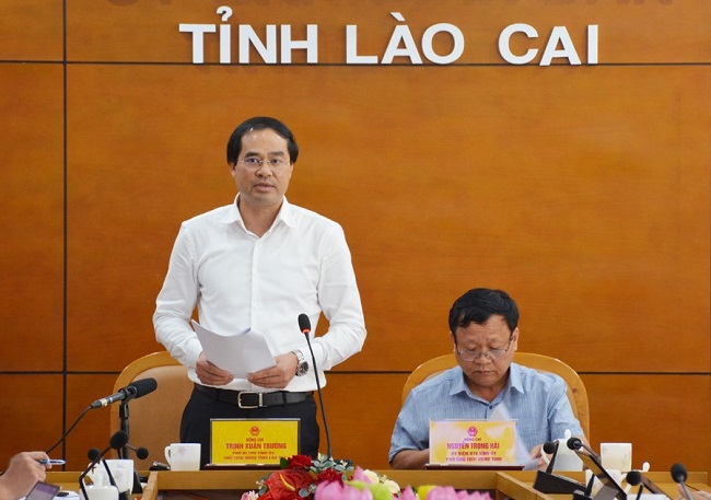 Đồng chí Trịnh Xuân Trường, Chủ tịch UBND tỉnh phát biểu kết luận cuộc họp.