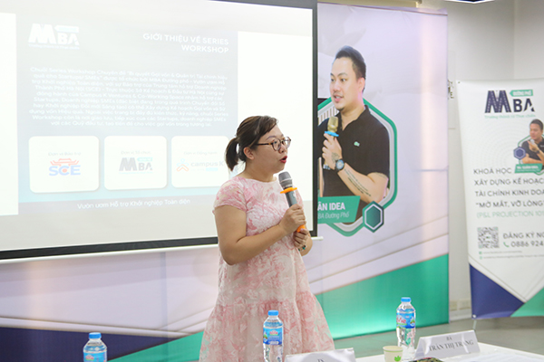 Bà Trần Thị Trang Trưởng phòng Hỗ trợ Khởi nghiệp Sáng tạo Trung tâm Hỗ trợ Doanh nghiệp phát biểu