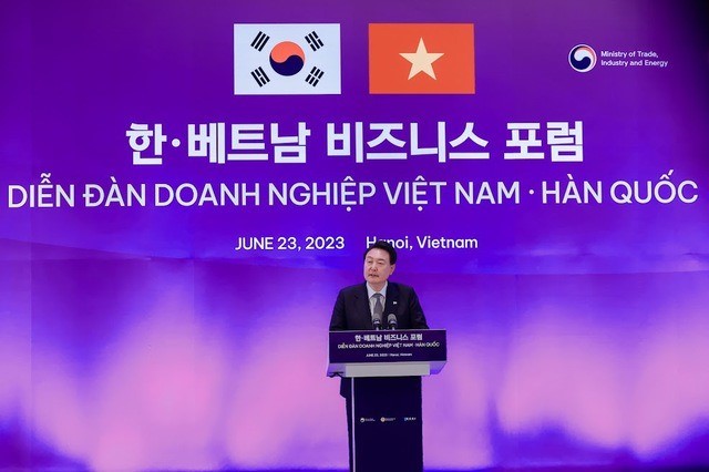 South Korean President Yoon Suk Yeol said that Korea - Vietnam relations are exemplary in the world - Photo: VGP/Nhat Bac