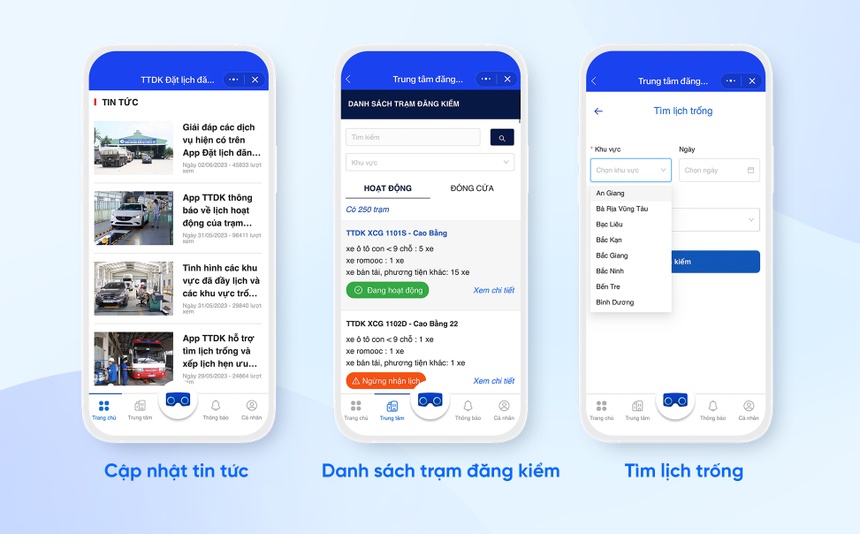 mini app “TTDK Đặt lịch đăng kiểm” .