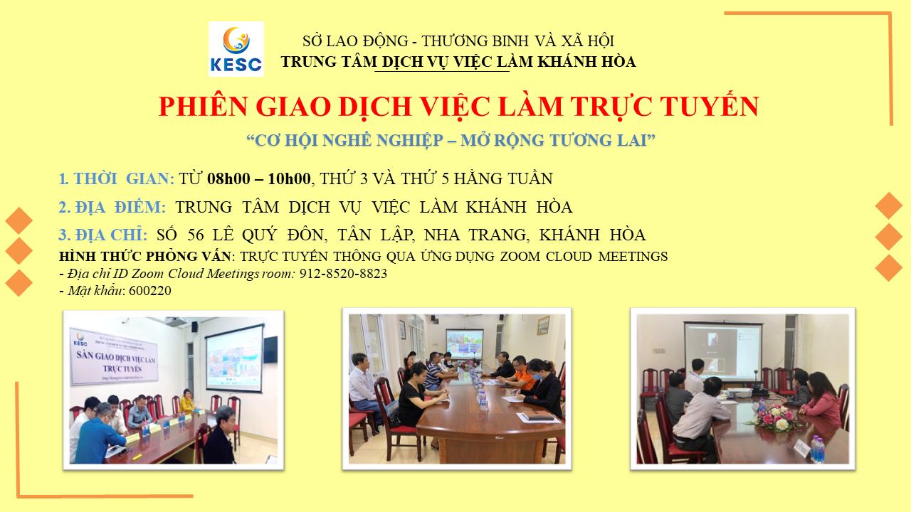 Trung tâm DVVL Khánh Hòa đăng tuyển lao động và gửi thông tin của ứng viên tới nhà tuyển dụng
