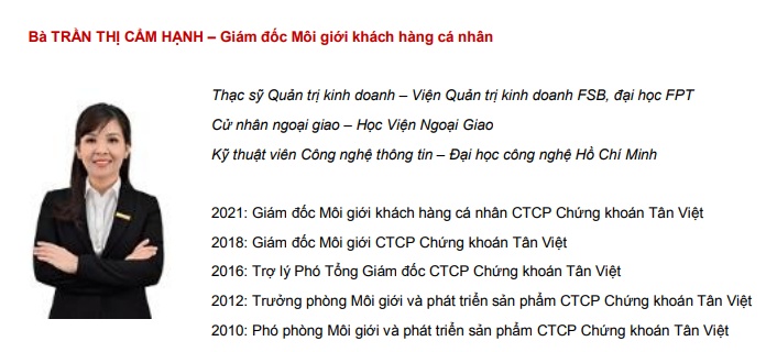 Bà Trần Thị Cẩm Hạnh - thành viên HĐQT - giữ chức vụ Chủ tịch HĐQT