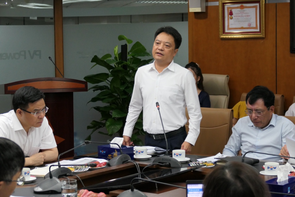 Chủ tịch HĐQT PV Power Hoàng Văn Quang phát biểu tại buổi làm việc