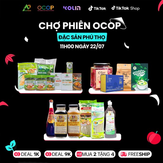 Hơn 40 sản phẩm OCOP của tỉnh Phú Thọ được bán hàng trên nền tảng TikTok