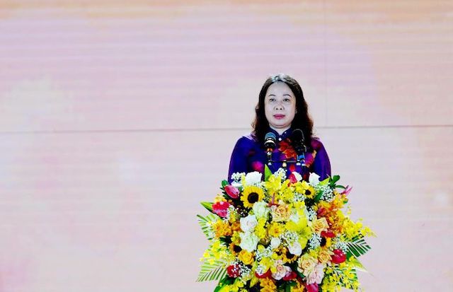 Phó Chủ tịch nước Trương Ánh Xuân phát biểu tại buổi lễ