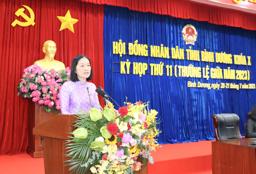 Bà Trần Thị Minh Hạnh - Trưởng Ban Kinh tế - Ngân sách HĐND tỉnh Bình Dương