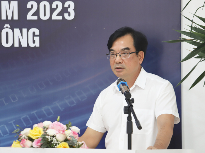 Ông Trịnh Hùng Sơn - Giám đốc Sở Thông tin và Truyền thông đề nghị các doanh nghiệp tập trung hoàn thành mục tiêu cao nhất trong 6 tháng cuối năm 2023