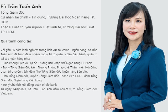 Ngân hàng Việt Nam Thương Tín - Vietbank có nữ tân Tổng Giám đốc