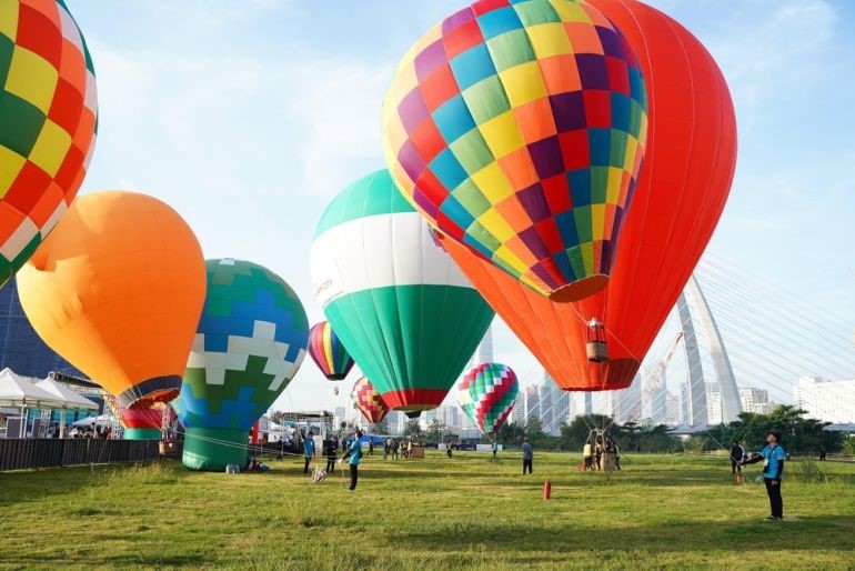 The hot air balloon festival in Ho Chi Minh City 2022 has created a positive signal to attract tourists. PLO photo.