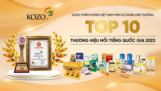 Cúp và Giấy chứng nhận Top 10 Thương hiệu – Nổi tiếng quốc gia Việt Nam năm 2023