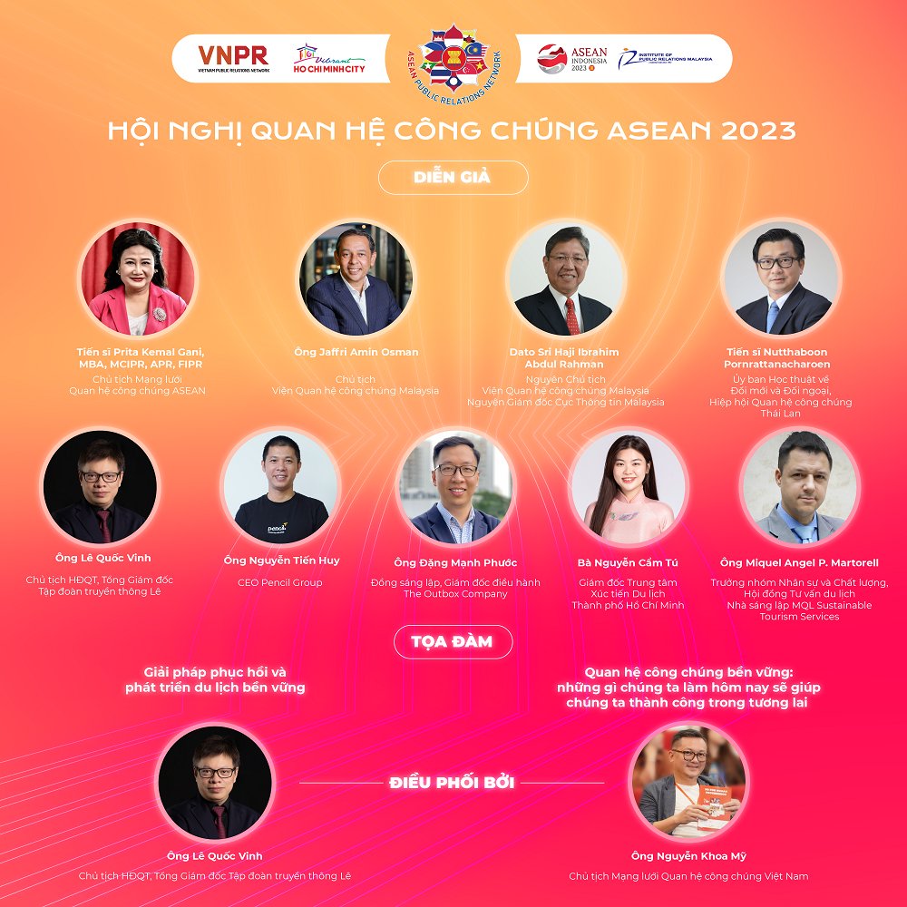Các diễn giả tại Hội nghị Quan hệ công chúng ASEAN 2023