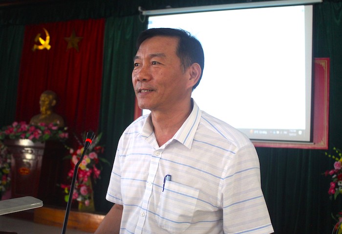 Ông Tô Văn Thắng – Chủ tịch Hội Nông dân huyện Quỳnh Lưu phát biểu tại buổi tập huấn nghiệp vụ tín dụng chính sách năm 2023
