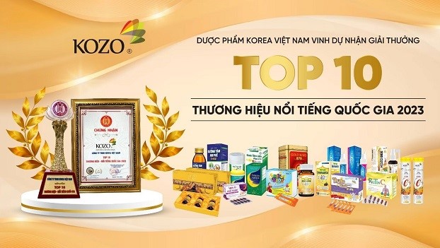 Cup and Certificate of Top 10 Famous Vietnamese National Brands in 2023.