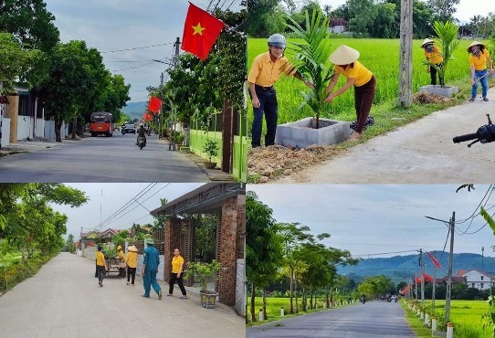 Nhân dân xã Thịnh Sơn tích cực xây dựng đường hoa, đường cờ