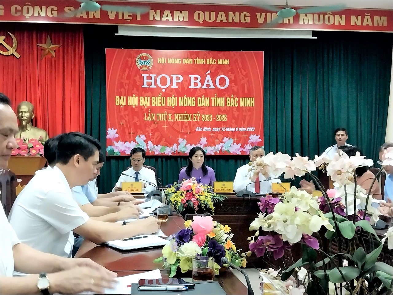 Panorama of the Press Conference about the 10th Congress of Bac Ninh Provincial Farmers' Union.