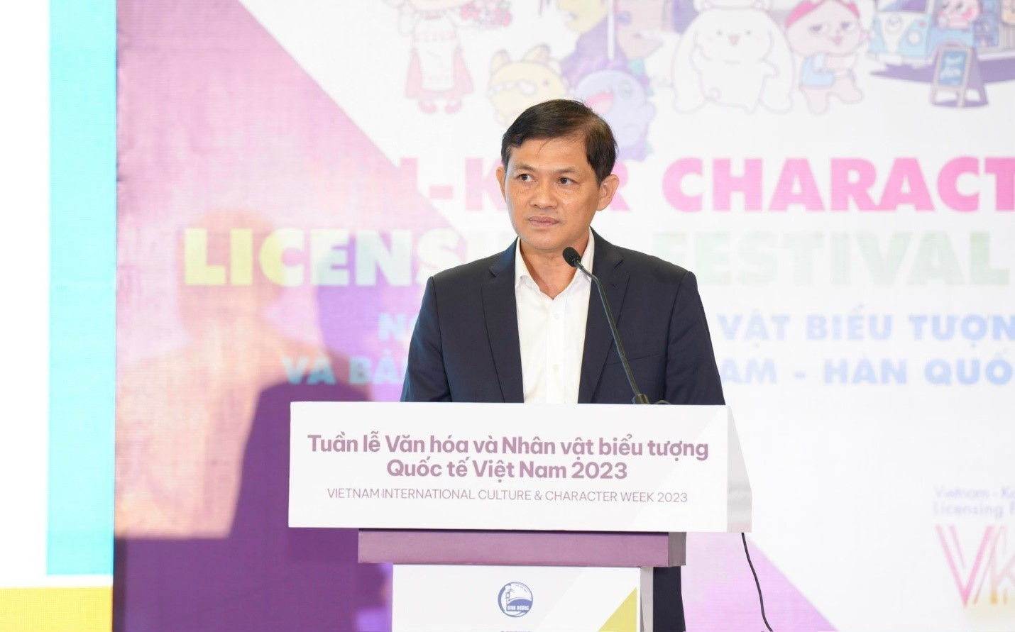 Mr. Giang Quoc Dung - Deputy General Director of Becamex IDC Corporation - Chairman of the Board of Directors of WTC Binh Duong Company, spoke at the Opening Ceremony of Vietnam International Cultural & Iconic People Week 2023.