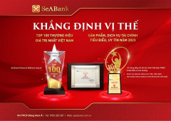 SeABank được vinh danh top 100 thương hiệu giá trị nhất Việt Nam