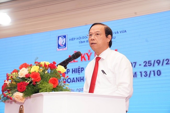 Mr. Nguyen Van Tho - Chairman of BR-VT Provincial People's Committee spoke at the Celebration Ceremony.