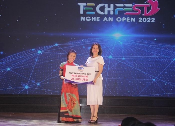 Quỹ Thiên Minh Đức trao hỗ trợ cho dự án khởi nghiệp tại Lễ trao giải cuộc thi Tìm kiếm khởi nghiệp đổi mới sáng tạo Nghệ An mở rộng năm 2022