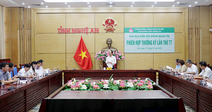 Ban đại diện HĐQT Ngân hàng CSXH tỉnh Nghệ An vừa tổ chức Phiên họp thường kỳ lần thứ 77.