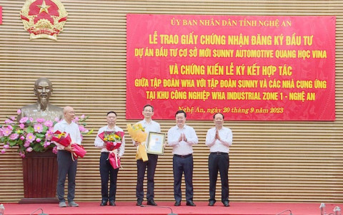 Nghe An climbed to sixth place in the nation for attracting FDI.