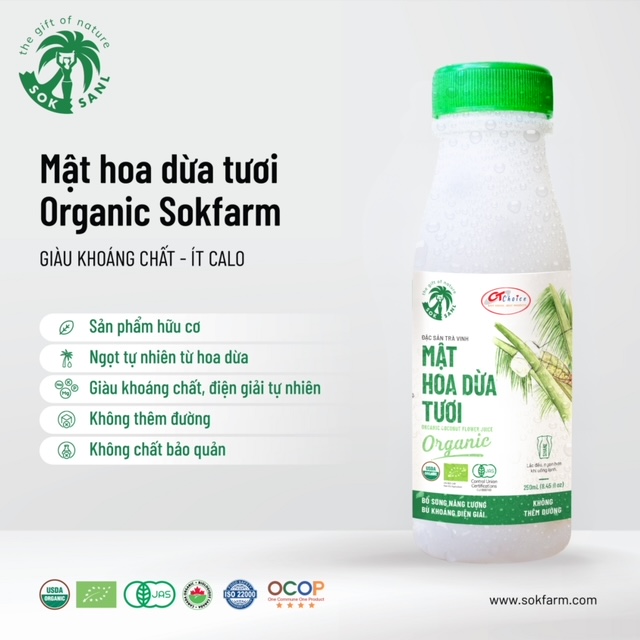 Sản phẩm Mật hoa dừa tươi Organic Soksanl - CT Choice sẽ được bán tại thị trường Hoa Kỳ