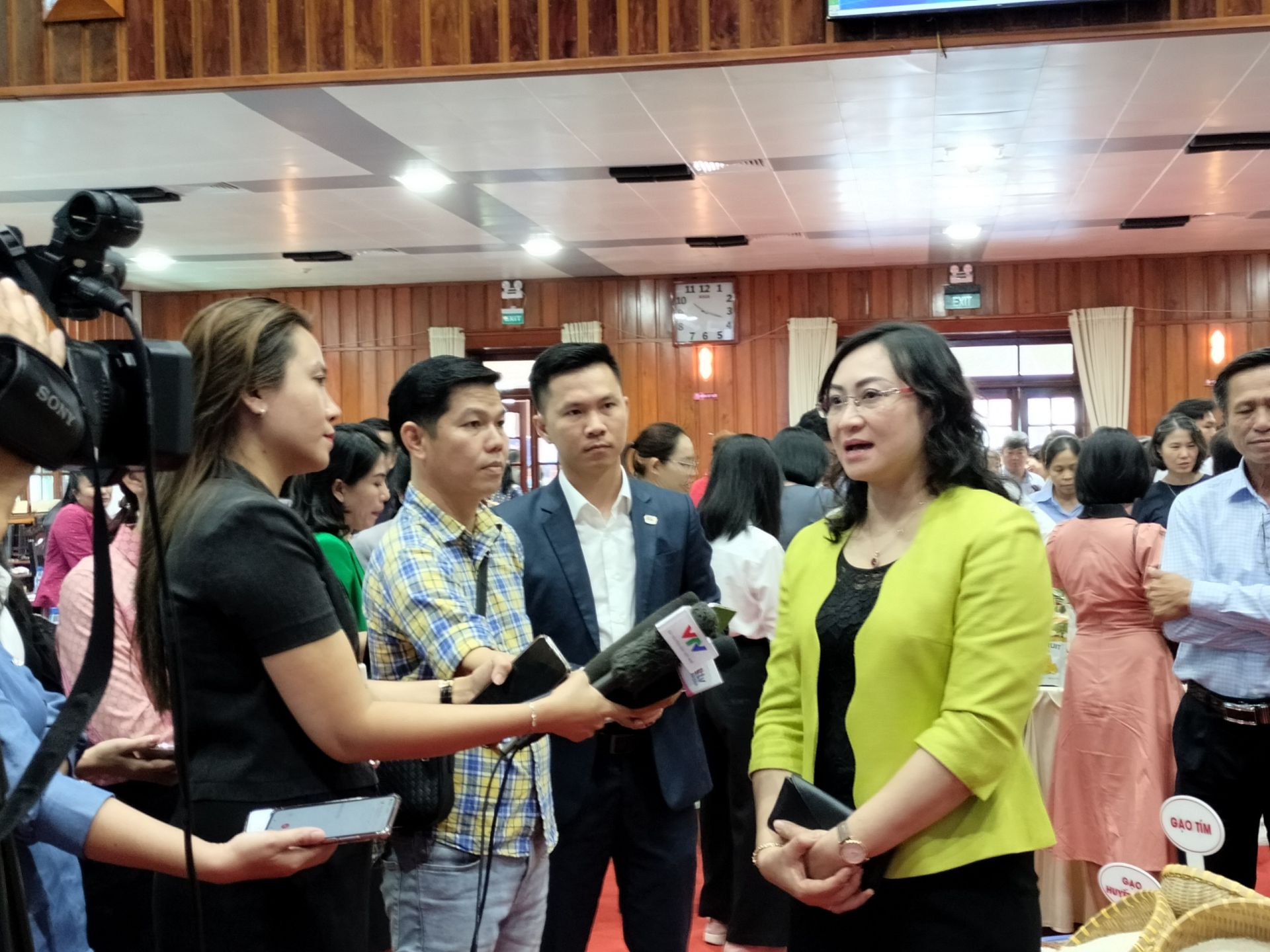 Thứ trưởng Bộ Công thương Phan Thị Thắng trả lời phỏng vấn giới báo chí tại Hội nghị