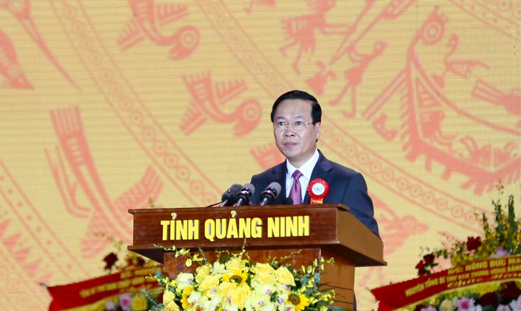 Ông  Võ Văn Thưởng, Ủy viên Bộ Chính trị, Chủ tịch nước Cộng hòa XHCN Việt Nam, phát biểu tại buổi lễ.