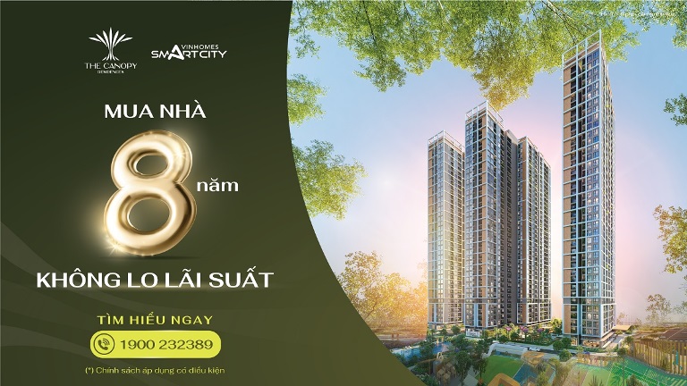 The Canopy Residences đưa ra Siêu chính sách “mua nhà 8 năm không lo lãi suất”vô cùng hấp dẫn cho khách hàng nhận nhà mà vẫn thảnh thơi tài chính tới 2031