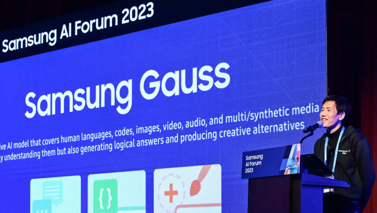 Samsung công bố mô hình AI Gauss tại sự kiện Samsung AI Forum 2023. (Ảnh: Samsung)