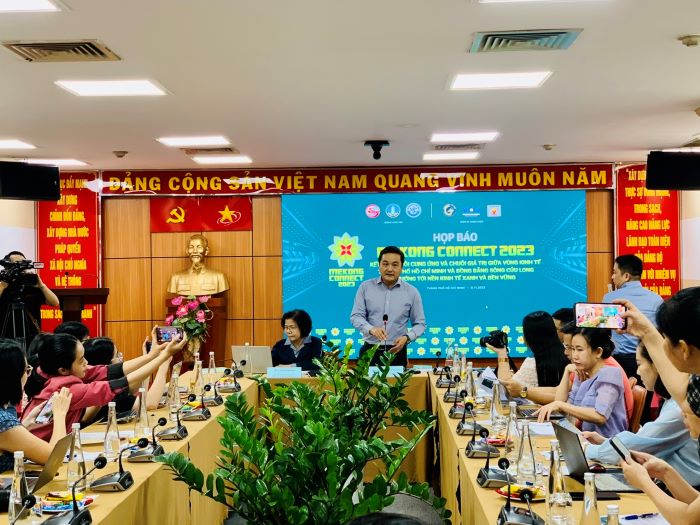 Họp báo Diễn đàn Mekong Connect 2023 sáng 8/11 tại Sở Công Thương TP Hồ Chí Minh