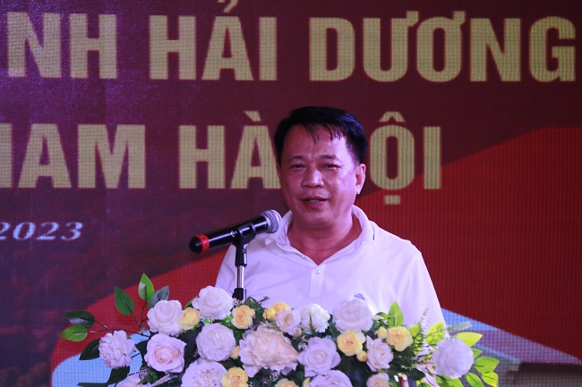 Ông Nguyễn Trọng Khiển - Ủy viên BTV – PCT UBND huyện Thanh Oai, tp Hà Nội phát biểu tại chương trình