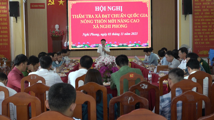 Chiều ngày 3/11/2023, Đoàn công tác của huyện Nghi Lộc đã làm việc với xã Nghi Phong để thẩm tra các nội dung, tiêu chí đạt chuẩn NTM nâng cao năm 2023.