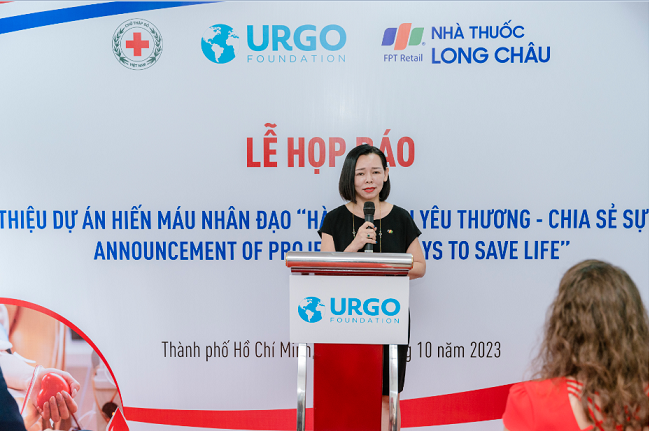 Bà Nguyễn Bạch Điệp Chủ tịch HĐQT FPT Retail kiêm Tổng Giám đốc FPT Long Châu chia sẻ về ý nghĩa của dự án