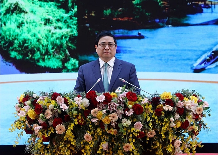 Ủy viên Bộ Chính trị, Thủ tướng Chính phủ Phạm Minh Chính phát biểu tại Hội nghị