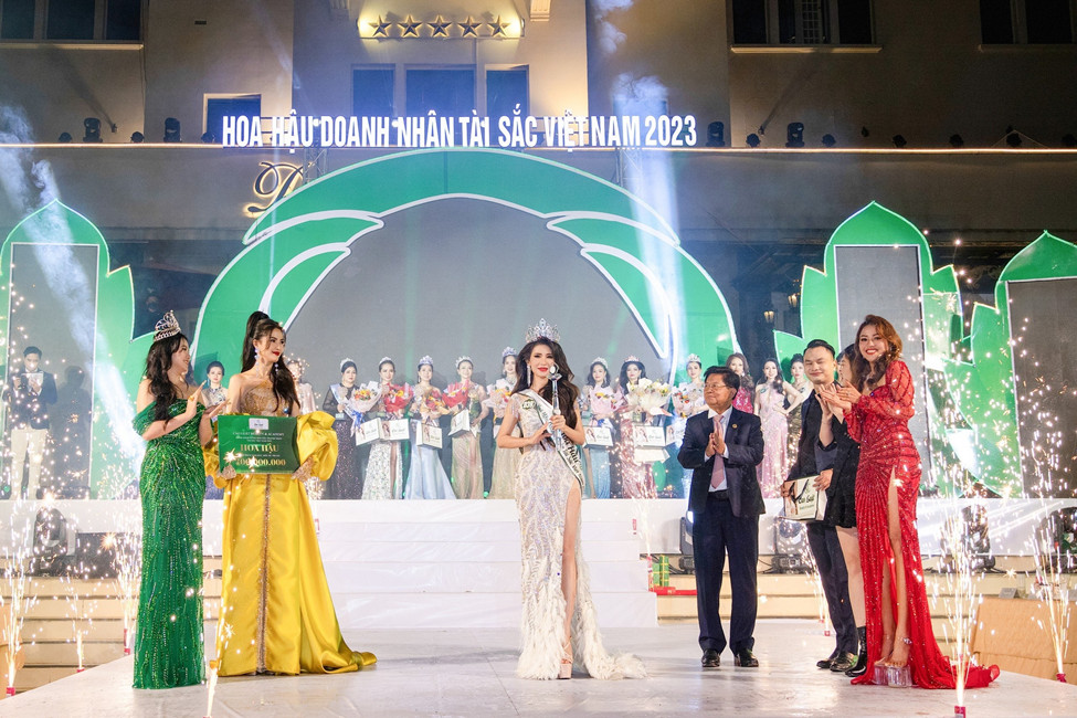 Phan Thi My Linh, a businesswoman, was formally crowned Miss Vietnam Business Talent 2023