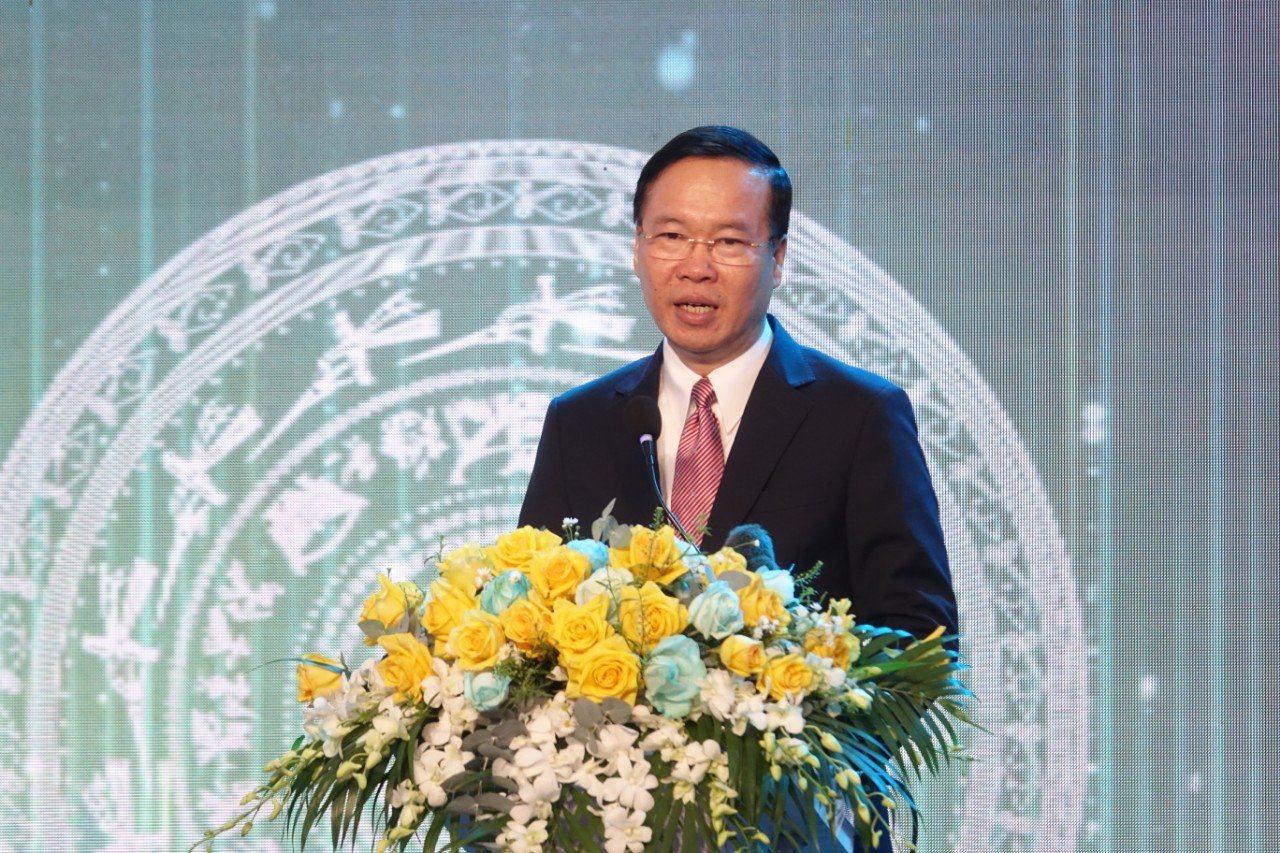 President Vo Van Thuong speaks at the 10th anniversary of VSIP Quang Ngai