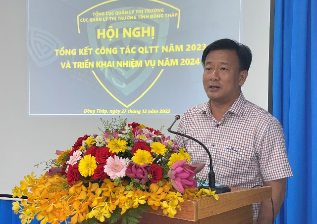 Phó Chủ tịch UBND tỉnh Nguyễn Phước Thiện phát biểu tại hội nghị
