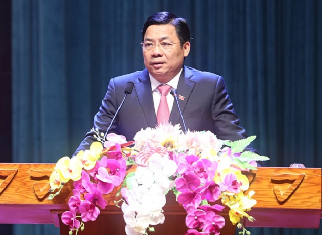 Đồng chí Dương Văn Thái - Bí thư Tỉnh ủy tỉnh Bắc Giang phát biểu tại hội nghị.